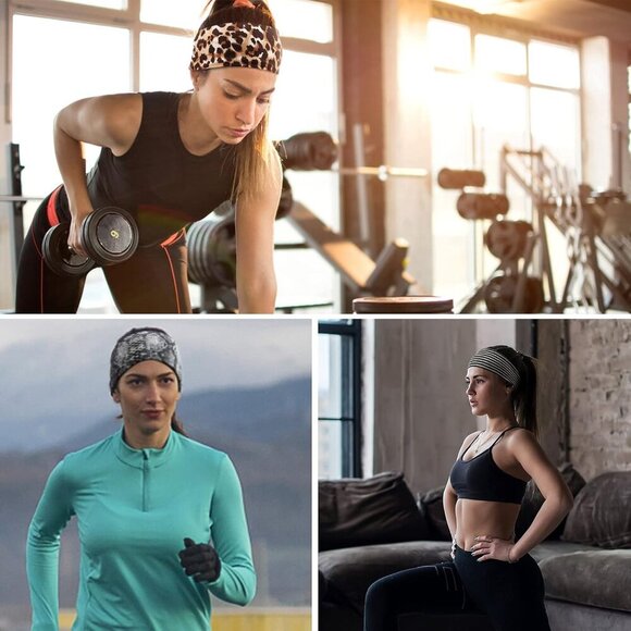 Yoga Running Leopard Headbands for Women Elastic Non-Slip Headbands Sports Worko - Picture 3 of 9